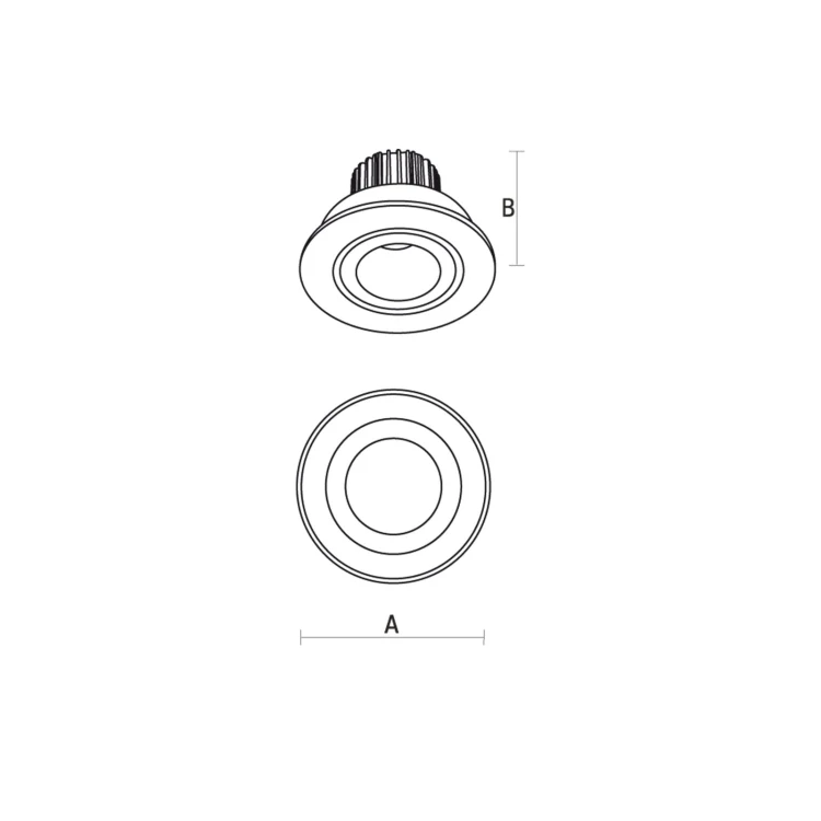 FIALE II 6W COB 38st 230V CW Oczko LED pierścień szczotkowane aluminium SLI021030CW SPECTRUM LED