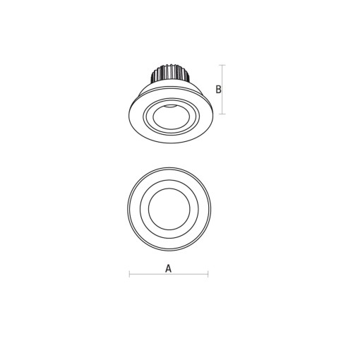 FIALE II 6W COB 38st 230V NW Oczko LED pierścień szczotkowane aluminium SLI021030NW SPECTRUM LED