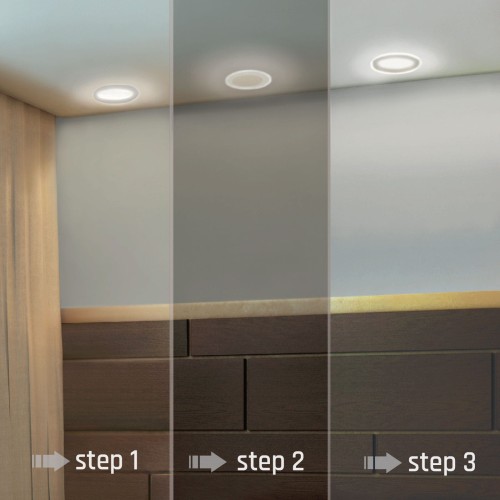 Oprawa sufitowa downlight FIALE 3 STEPS 5,5W WW 230V 120st IP20 FI83x40mm białe Biały okrągłe okrągła aureola A & SLI022025WW SPECTRUM LED podtynkowa