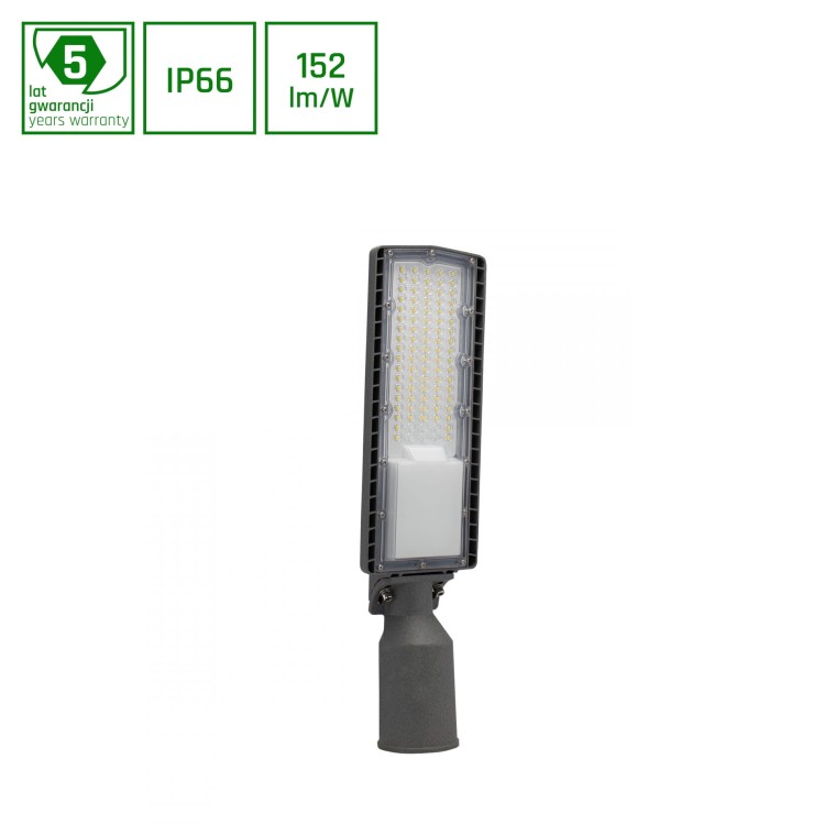 STREETOS Uliczna 50W NW 230V 130/80st IP66 IK09 456x122x77mm Szary 5 Lat Gwarancji SLI027014NW_PW SPECTRUM LED