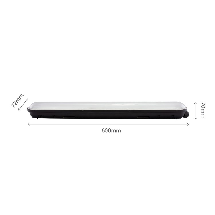 LIMEA GIGANT Hermetyk 600mm 20W NW 230V 120ST IP65 IK09 600x72x70mm Czarny SLI028024NW_BLACK SPECTRUM LED