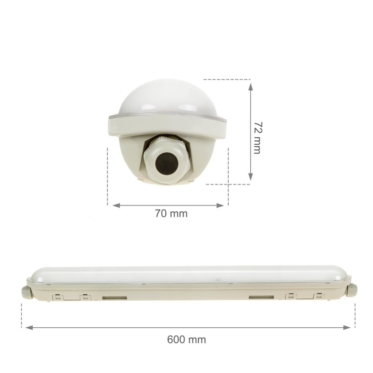 LIMEA GIGANT Hermetyk 600mm 20W NW 230V 120ST IP65 IK10 600x72x70mm Szary 5 Lat Gwarancji SLI028024NW_PW SPECTRUM LED