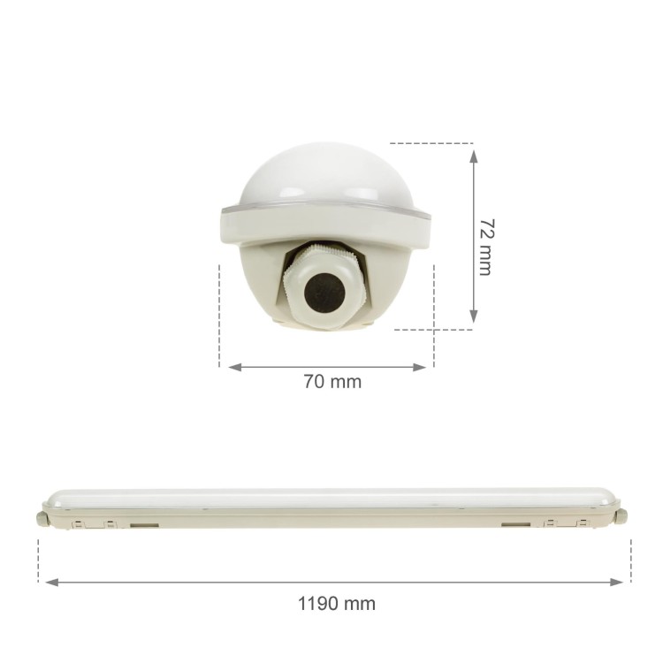 LIMEA GIGANT Hermetyk 1200mm 38W CW 230V 120ST IP65 IK10 1190x72x70mm Szary 5 Lat Gwarancji SLI028025CW_PW SPECTRUM LED
