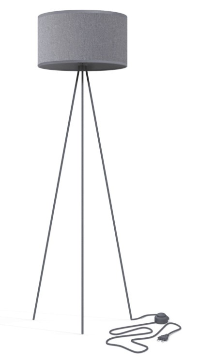Lampa podłogowa stojąca na trójnogu Industrialna Loft CADILAC I GRAY 7992 NOWODVORSKI Lighting E27 156cm nowoczesna stojąca lampa oświetleniowa szara duża Inspiracje Premium