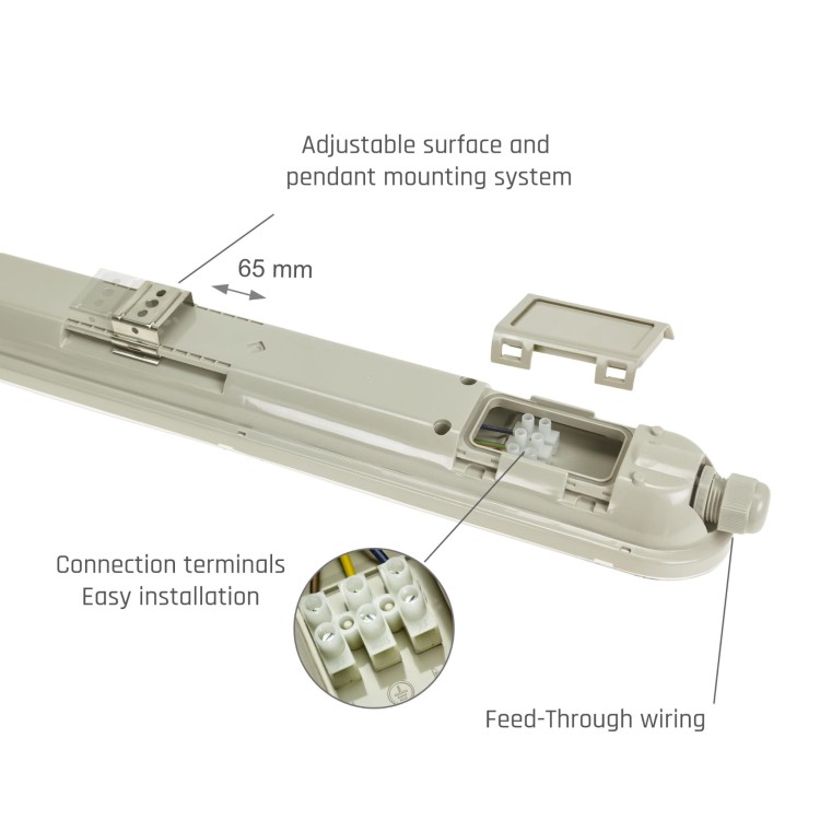 LIMEA GIGANT Hermetyk 1200mm 38W NW 230V 120ST IP65 IK10 1190x72x70mm Szary 5 Lat Gwarancji SLI028025NW_PW SPECTRUM LED