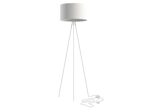 Lampa podłogowa stojąca na trójnogu Industrialna Loft CADILAC I WHITE WH 8191 NOWODVORSKI Lighting E27 156cm nowoczesna stojąca lampa oświetleniowa biała duża Inspiracje Premium