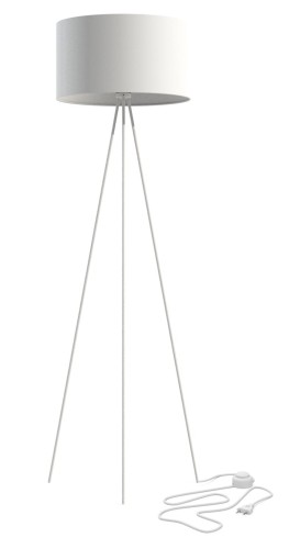 Lampa podłogowa stojąca na trójnogu Industrialna Loft CADILAC I WHITE WH 8191 NOWODVORSKI Lighting E27 156cm nowoczesna stojąca lampa oświetleniowa biała duża Inspiracje Premium