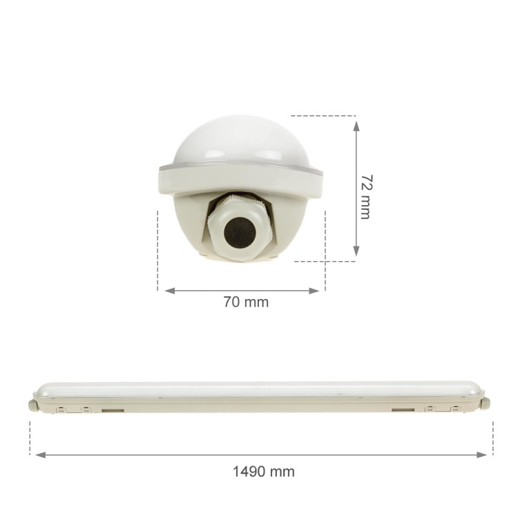 LIMEA GIGANT Hermetyk 1500mm 75W NW 230V 120ST IP65 IK10 1490x72x70mm Szary 5 Lat Gwarancji SLI028027NW_PW SPECTRUM LED