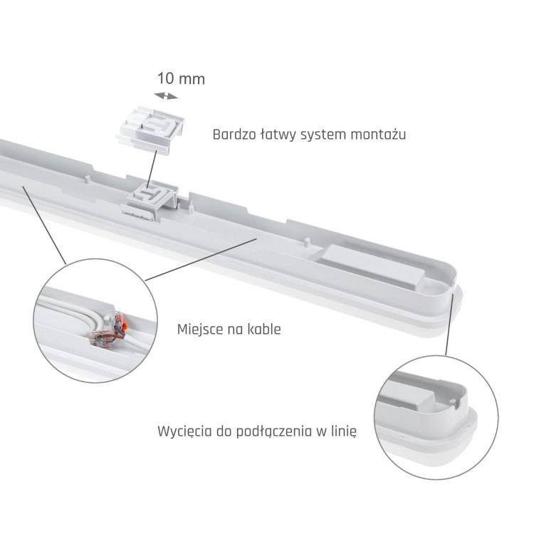 LIMEA GO Hermetyk 1200mm 50W NW 230V 120st IP65 IK07 1200X60X52mm Biały SLI028035NW_PW SPECTRUM LED