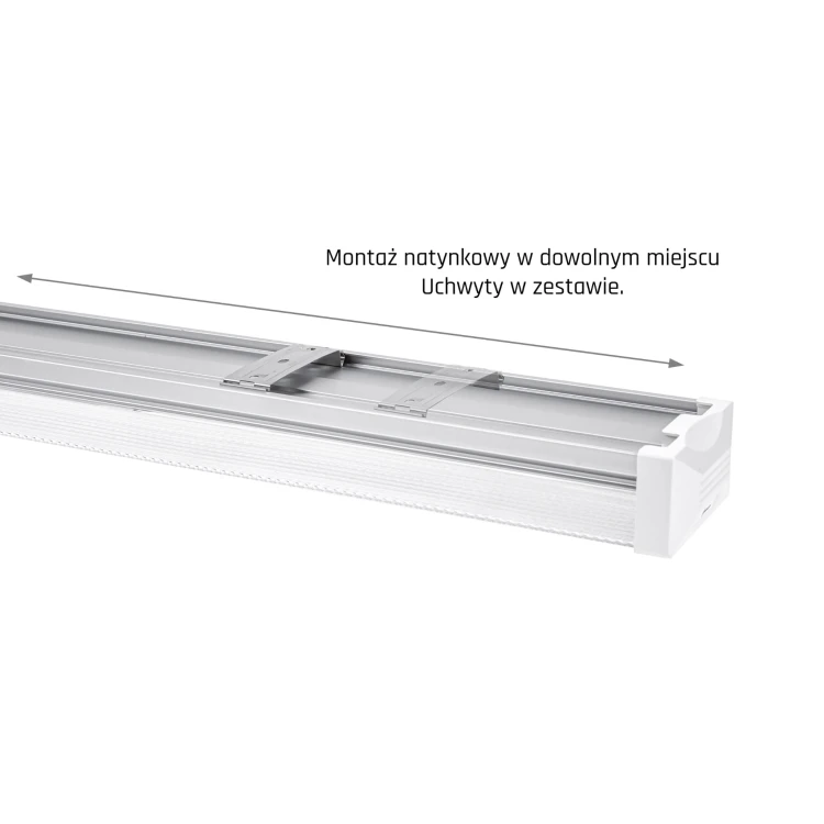 LIMEA PRISMATICA 1200mm 40W NW 230V 100st IP44 IK10 1258x111x58mm 5 Lat Gwarancji SLI028036NW SPECTRUM LED