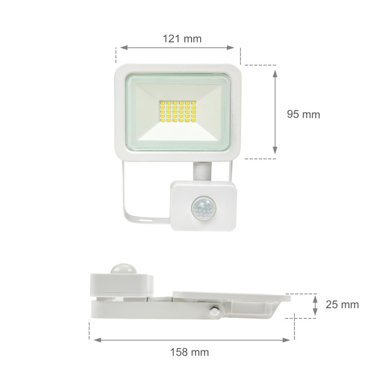 Naświetlacz NOCTIS LUX 2 20W WW 230V IP44 158x121x25mm Biały czujnik ruchu PIR SLI029042WW_CZUJNIK SPECTRUM LED
