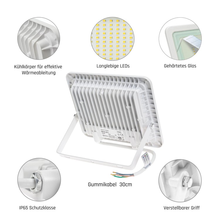 Naświetlacz NOCTIS LUX 2 50W NW 230V IP65 160x205x31mm Biały SLI029044NW SPECTRUM LED