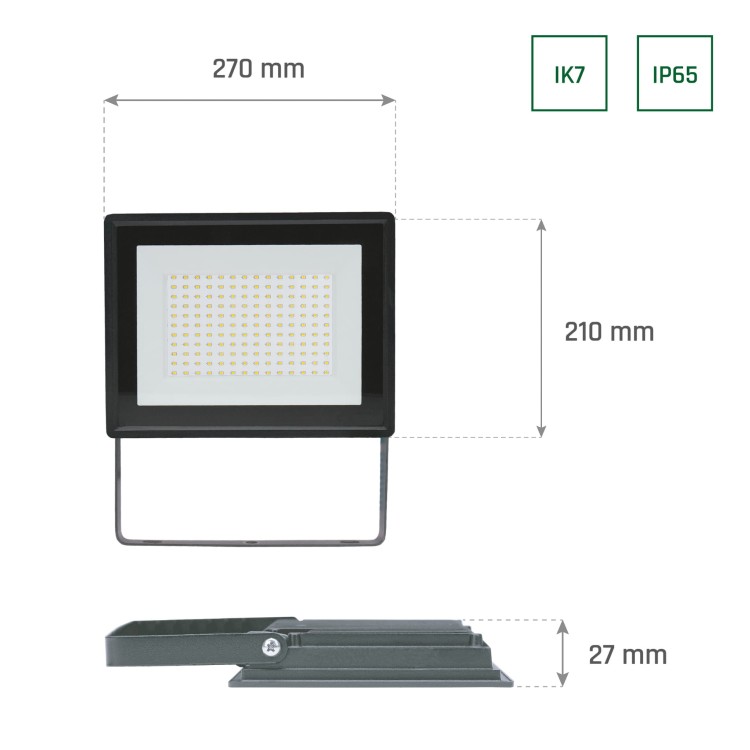 Naświetlacz NOCTIS LUX 3 100W CW 230V IP65 270x210x27mm Czarny SLI029046CW_PW SPECTRUM LED