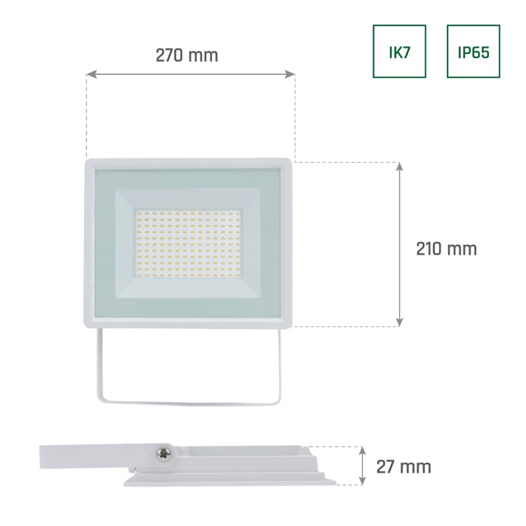 Naświetlacz NOCTIS LUX 3 100W WW 230V IP65 270x210x27mm Biały SLI029047WW_PW SPECTRUM LED