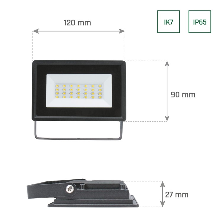 Naświetlacz NOCTIS LUX 3 20W WW 230V IP65 120x90x27mm Czarny SLI029049WW_PW SPECTRUM LED