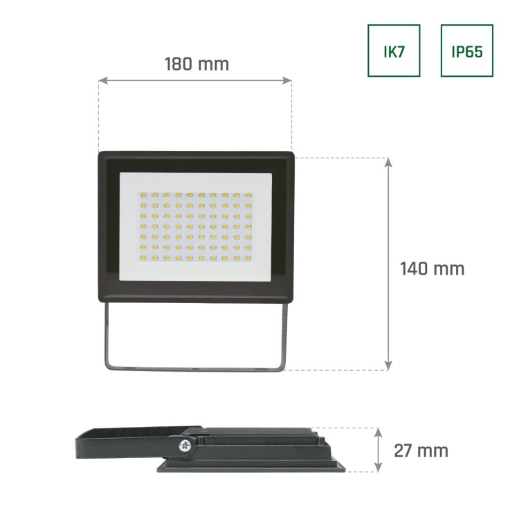 Naświetlacz NOCTIS LUX 3 50W WW 230V IP65 180x140x27mm Czarny SLI029051WW_PW SPECTRUM LED
