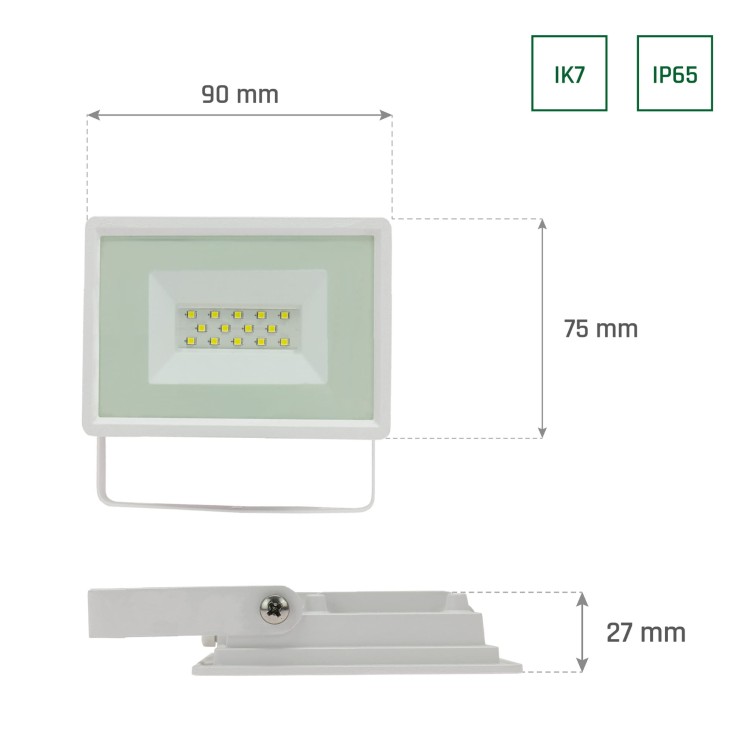 Naświetlacz NOCTIS LUX 3 10W CW 230V IP65 90x75x27mm Biały SLI029052CW_PW SPECTRUM LED