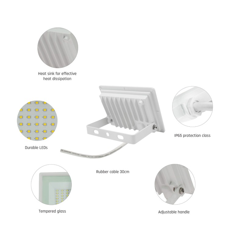 Naświetlacz NOCTIS LUX 3 20W NW 230V IP65 120x90x27mm Biały SLI029053NW_PW SPECTRUM LED