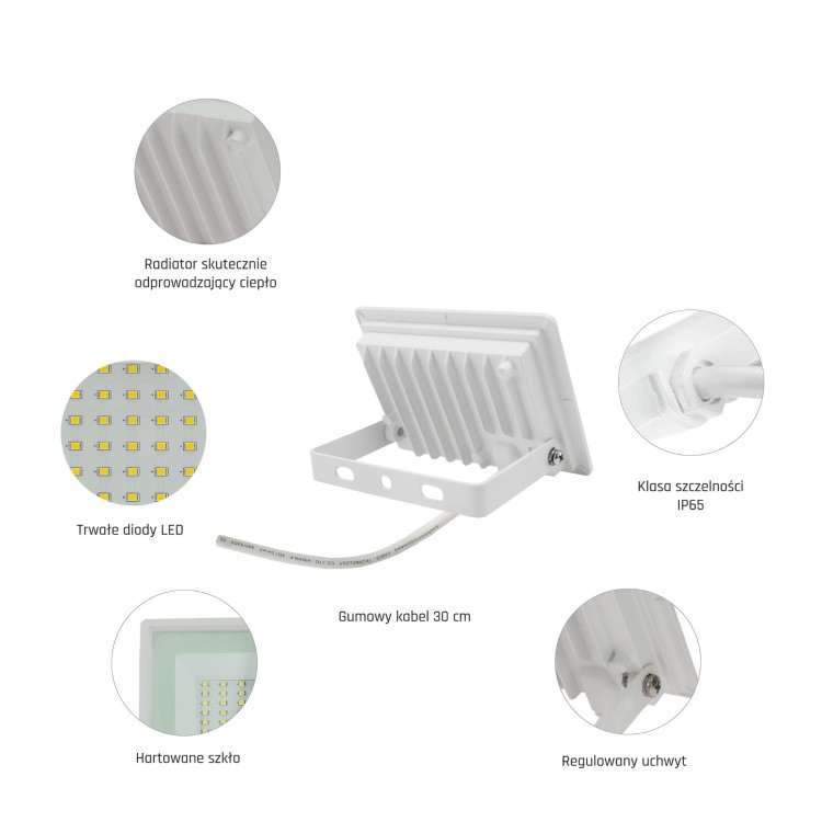 Naświetlacz NOCTIS LUX 3 20W WW 230V IP65 120x90x27mm Biały SLI029053WW_PW SPECTRUM LED