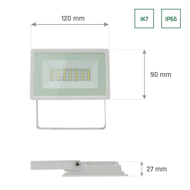 Naświetlacz NOCTIS LUX 3 20W WW 230V IP65 120x90x27mm Biały SLI029053WW_PW SPECTRUM LED