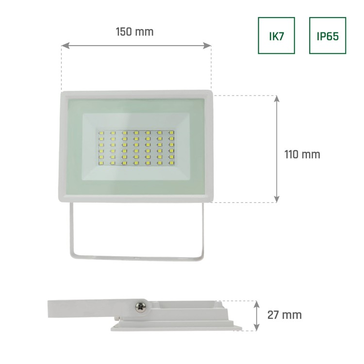 Naświetlacz NOCTIS LUX 3 30W NW 230V IP65 150x110x27 Biały SLI029054NW_PW SPECTRUM LED