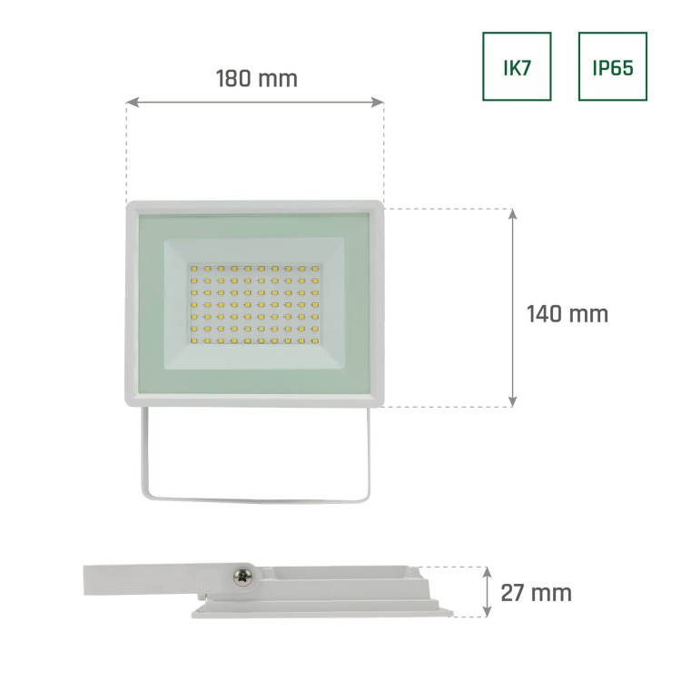 Naświetlacz NOCTIS LUX 3 50W CW 230V IP65 180x140x27mm Biały SLI029055CW_PW SPECTRUM LED