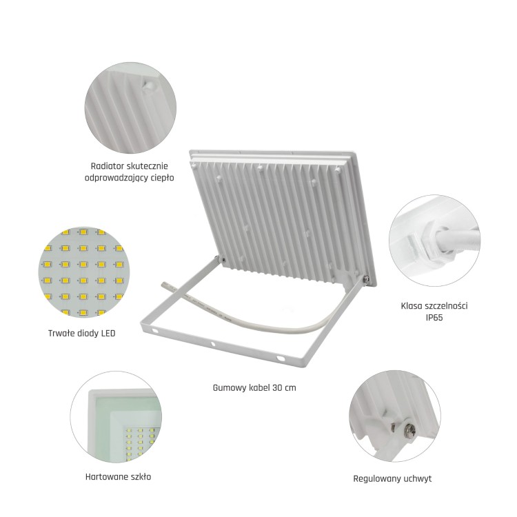 Naświetlacz NOCTIS LUX 3 50W NW 230V IP65 180x140x27mm Biały SLI029055NW_PW SPECTRUM LED