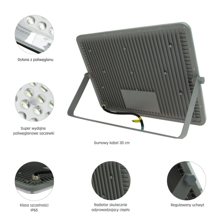Naświetlacz NOCTIS MAX 150W CW 230V 85st IP65 360x262x30 mm Szary 5 Lat Gwarancji SLI029058CW_PW SPECTRUM LED