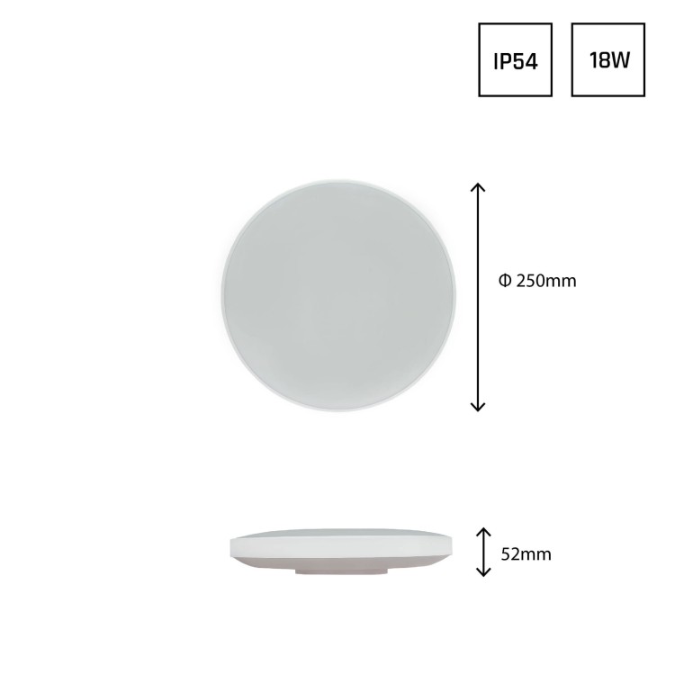 Plafon NYMPHEA BLACK & WHITE RINGS 18W WW 230V 115st IP54 FI250x52 Biały/Czarny Okrągła SLI031034WW_PW SPECTRUM LED