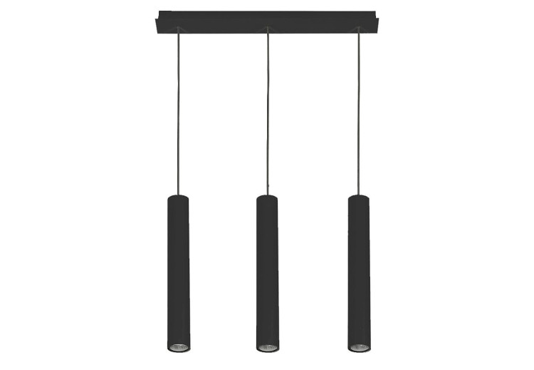 Lampa sufitowa wisząca Industrialna Loft EYE BLACK III zwis 7862 NOWODVORSKI Lighting GU10 x3 oświetleniowa żyrandol nowoczesna metal do Kuchni Jadalni nad stół blat wyspę czarna zwis Inspiracje Premium