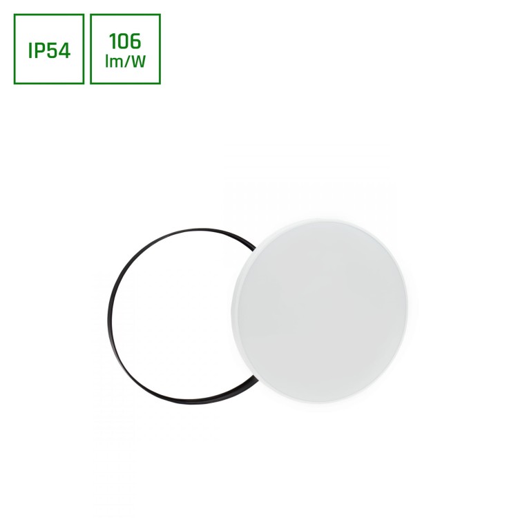 Plafon NYMPHEA BLACK & WHITE RINGS 32W WW 230V 115st IP54 FI380x55 Biały/Czarny Okrągła SLI031036WW_PW SPECTRUM LED