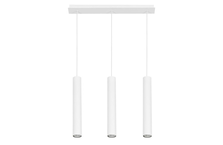 Lampa sufitowa wisząca Industrialna Loft EYE WHITE III zwis 6481 NOWODVORSKI Lighting GU10 x3 oświetleniowa żyrandol nowoczesna metal do Kuchni Jadalni nad stół blat wyspę biała zwis Inspiracje Premium