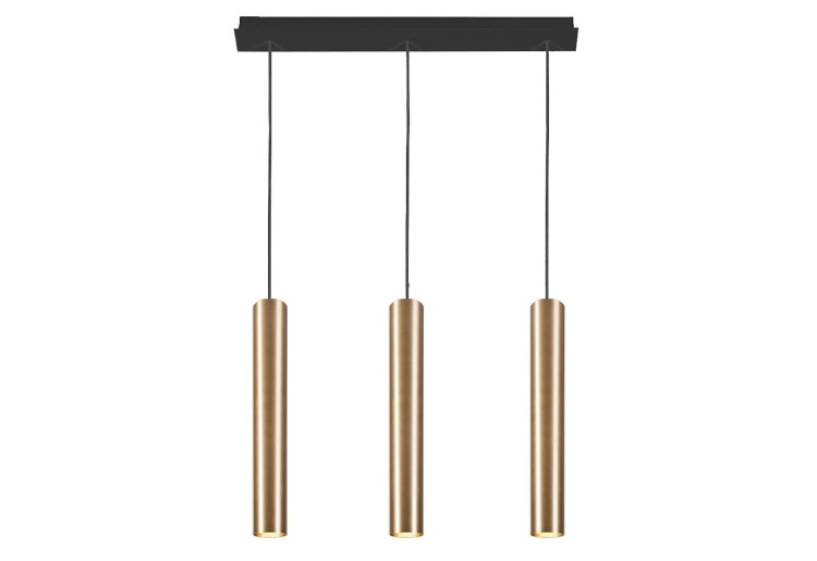 Lampa sufitowa wisząca Industrialna Loft EYE BRASS III zwis 7863 NOWODVORSKI Lighting GU10 x3 oświetleniowa żyrandol nowoczesna metal do Kuchni Jadalni nad stół blat wyspę mosiądz złoto-czarna zwis Inspiracje Premium