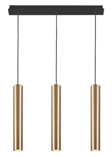 Lampa sufitowa wisząca Industrialna Loft EYE BRASS III zwis 7863 NOWODVORSKI Lighting GU10 x3 oświetleniowa żyrandol nowoczesna metal do Kuchni Jadalni nad stół blat wyspę mosiądz złoto-czarna zwis Inspiracje Premium