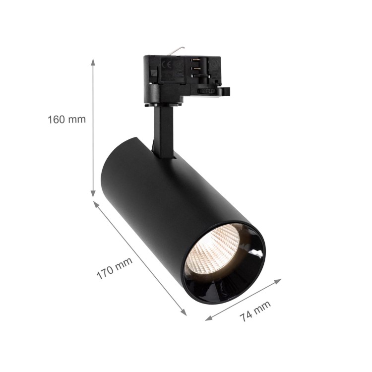 Lampa szynowa Reflektor szynowy ANDROMEDA na Szynoprzewód 3F 25W WW 230V 36, 60st IP20 170x160x74mm Czarny SLI033018WW_PW SPECTRUM LED szynoprzewodu