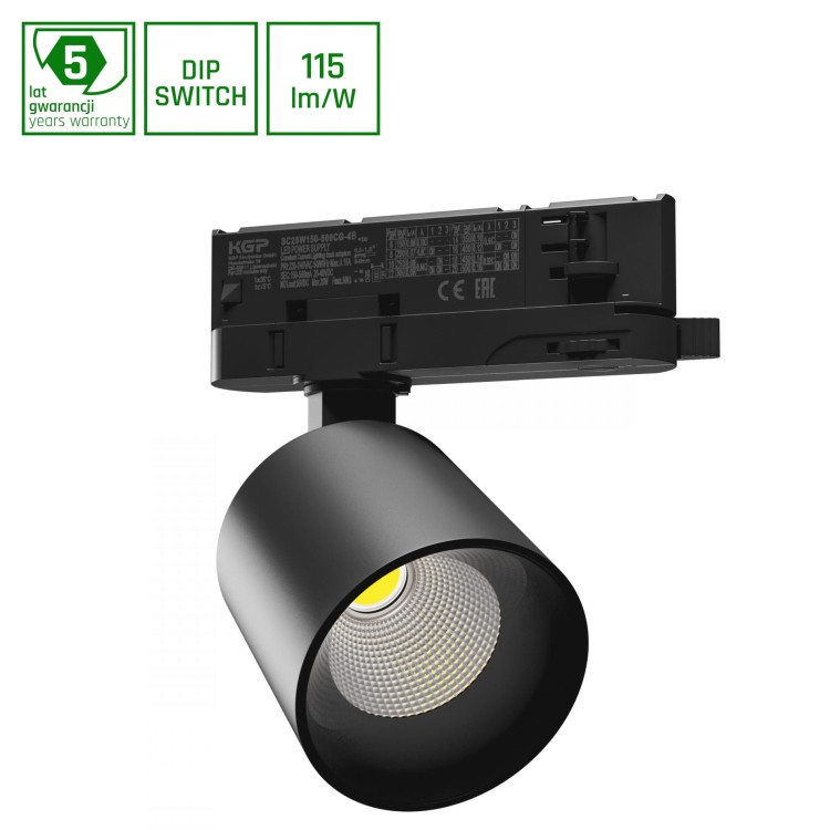 Lampa szynowa Reflektor szynowy ARTEMIDA MINI 6,5-20W NW 230V 36, 60st. IP20 Ra90 75x78x110 Czarny 5 Lat Gwarancji z regulacją mocy SLI033023NW_PW SPECTRUM LED szynoprzewodu