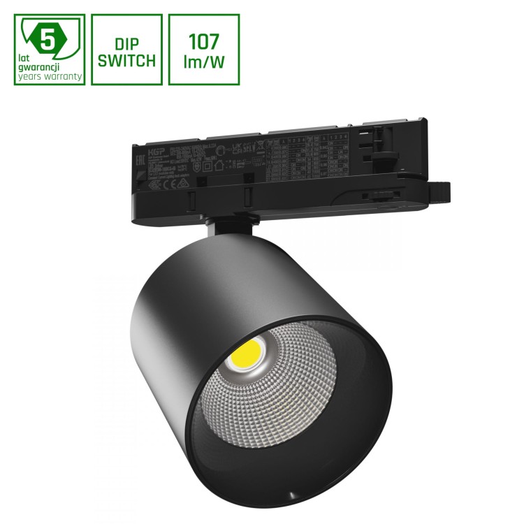 Lampa szynowa Reflektor szynowy ARTEMIDA MAXI 12-42W WW 230V 36, 60st. IP20 Ra90 100x96x130 Czarny 5 Lat Gwarancji z regulacją mocy SLI033025WW_PW SPECTRUM LED szynoprzewodu