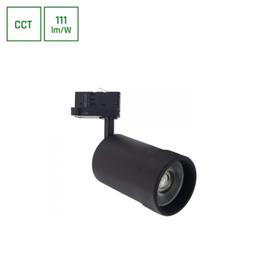 Lampa szynowa Reflektor szynowy PAVA BASIC na Szynoprzewód 3F 20W CCT 230V 20-45ST IP20 RA80 84X136X185MM Czarny SLI033033CCT_PW SPECTRUM LED szynoprzewodu