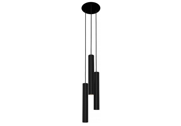 Lampa sufitowa wisząca Industrialna Loft EYE BLACK III zwis L 8917 NOWODVORSKI Lighting GU10 x3 oświetleniowa żyrandol nowoczesna metal do Kuchni Jadalni nad stół blat wyspę czarna zwis Inspiracje Premium