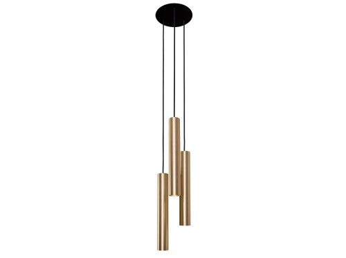 Lampa sufitowa wisząca Industrialna Loft EYE SOLID BRASS III zwis L 8915 NOWODVORSKI Lighting GU10 x3 oświetleniowa żyrandol nowoczesna metal do Kuchni Jadalni nad stół blat wyspę mosiądz złoto-czarna zwis Inspiracje Premium