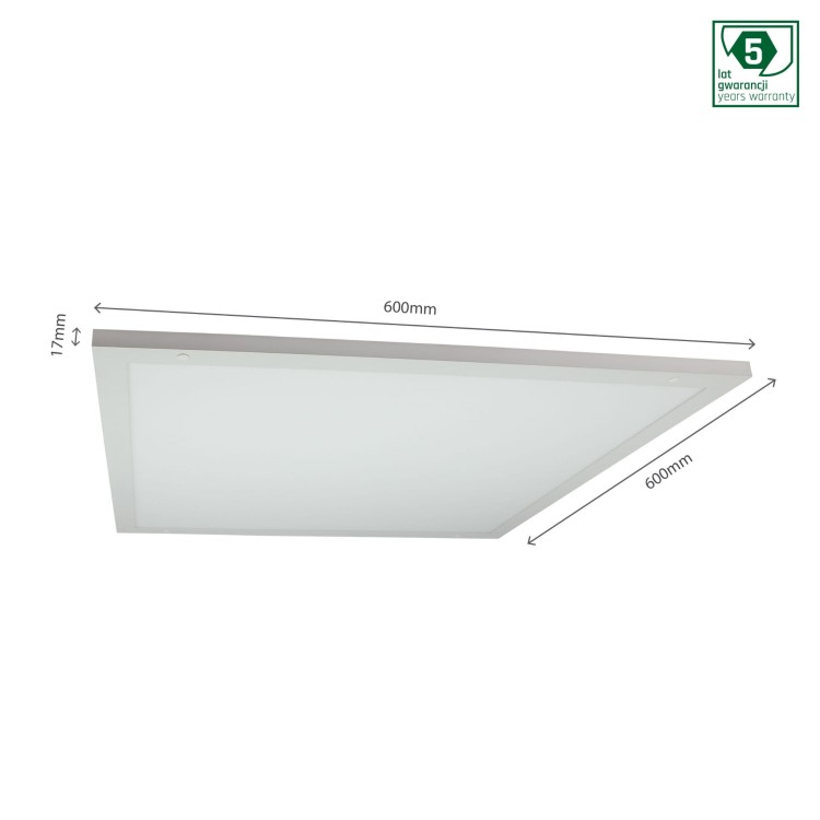 ALGINE DUO 2in1 Panel 30W NW 230V 120st IP20 IK06 600x600x17mm Biały 5 Lat Gwarancji Zasilacz zintegrowany SLI035053NW_PW SPECTRUM LED