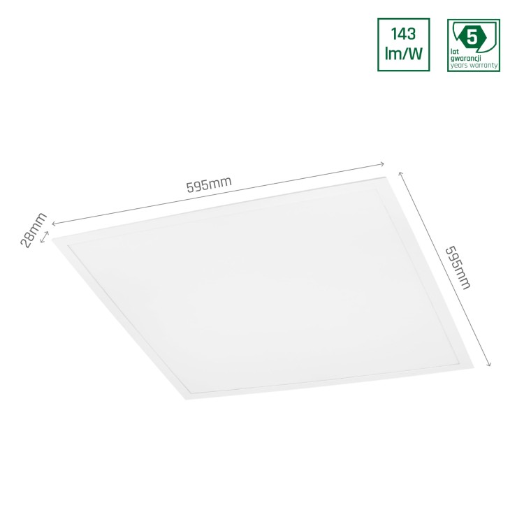 ALGINE Panel Backlight 30W WW 230V 120st IP20 600x600x28 Biały 5 Lat Gwarancji SLI035055WW_PW SPECTRUM LED
