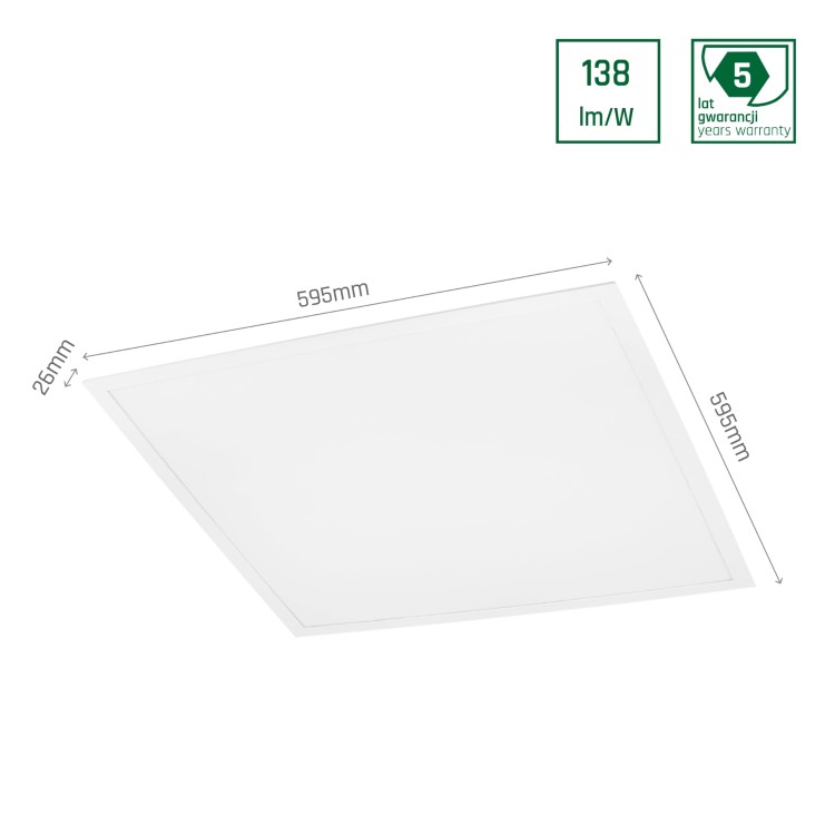 ALGINE Panel Backlight With PHILIPS DRIVER 40W NW 230V 120st IP20 600x600x26 Biały 5 Lat Gwarancji SLI035056NW_PW SPECTRUM LED