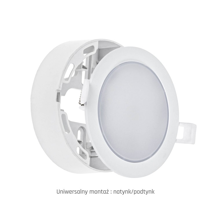 ALGINE ECO 2w1 Natynk-Podtynk Downlight 6W WW 230V 110st IP20 IK06 115x35mm białe Biały okrągłe okrągła SLI037027WW_PW SPECTRUM LED