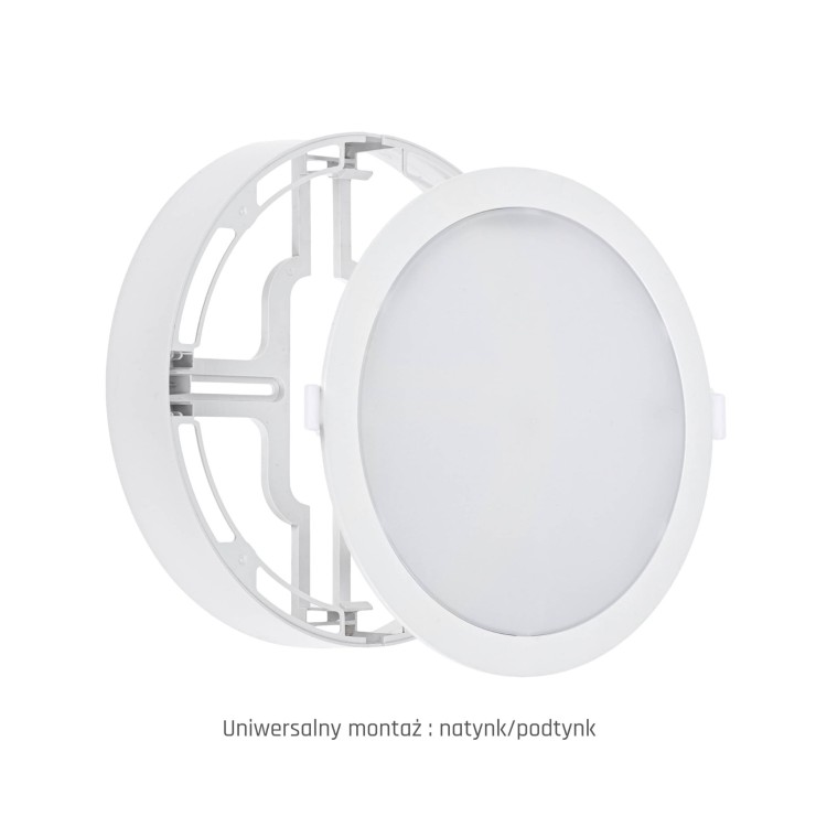 ALGINE ECO 2w1 Natynk-Podtynk Downlight 18W WW 230V 110st IP20 IK06 223x35mm białe Biały okrągłe okrągła SLI037029WW_PW SPECTRUM LED