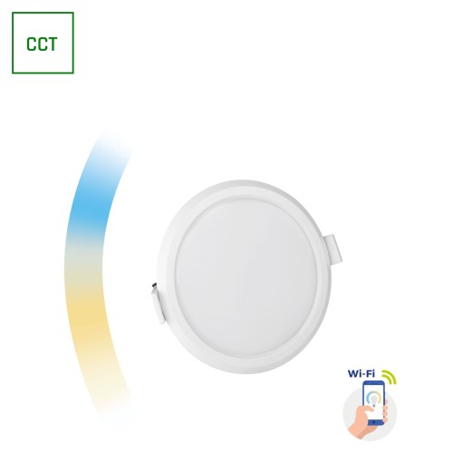 ALGINE Downlight 6W 230V 120st IP20 IK06 FI112x35mm białe Biały okrągłe okrągła CCT+DIM Wi-Fi SMART SLI038015CCT SPECTRUM LED