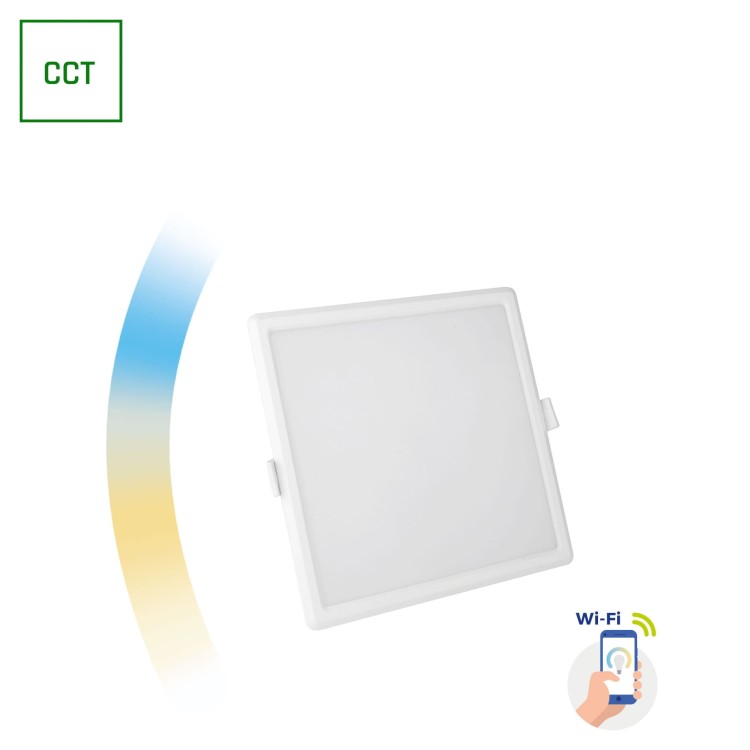 ALGINE Downlight 12W 230V 120st IP20 IK06 162x162x35mm Biały kwadrat CCT+DIM Wi-Fi SMART SLI038019CCT SPECTRUM LED