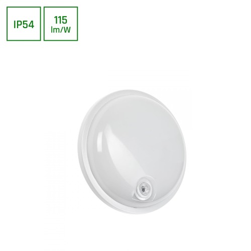 TECHNIC Lampa kanałowa 20W NW 230V 120st IP54 IK07 220x60mm białe Biały okrągłe okrągła czujnik ruchu PIR SLI041047NW_PW SPECTRUM LED