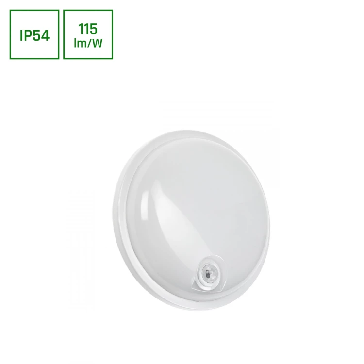 TECHNIC Lampa kanałowa 20W NW 230V 120st IP54 IK07 220x60mm białe Biały okrągłe okrągła czujnik ruchu PIR SLI041047NW_PW SPECTRUM LED