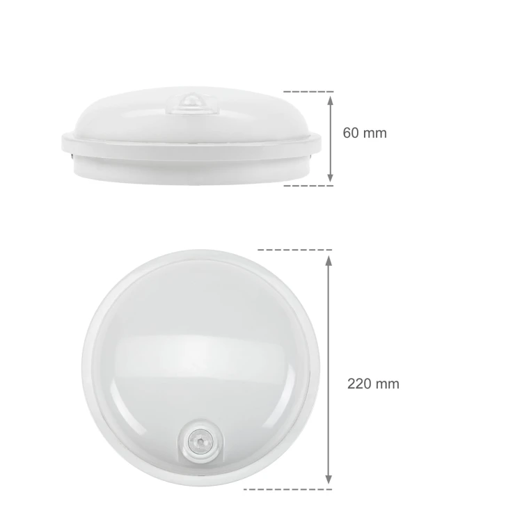 TECHNIC Lampa kanałowa 20W NW 230V 120st IP54 IK07 220x60mm białe Biały okrągłe okrągła czujnik ruchu PIR SLI041047NW_PW SPECTRUM LED